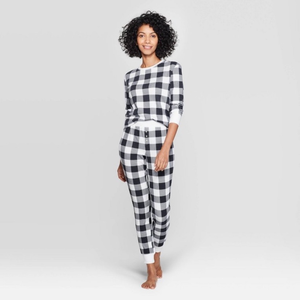 STARS ABOVE | buffalo check thermal pajama set